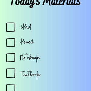 Liste de matériel pour la salle de classe