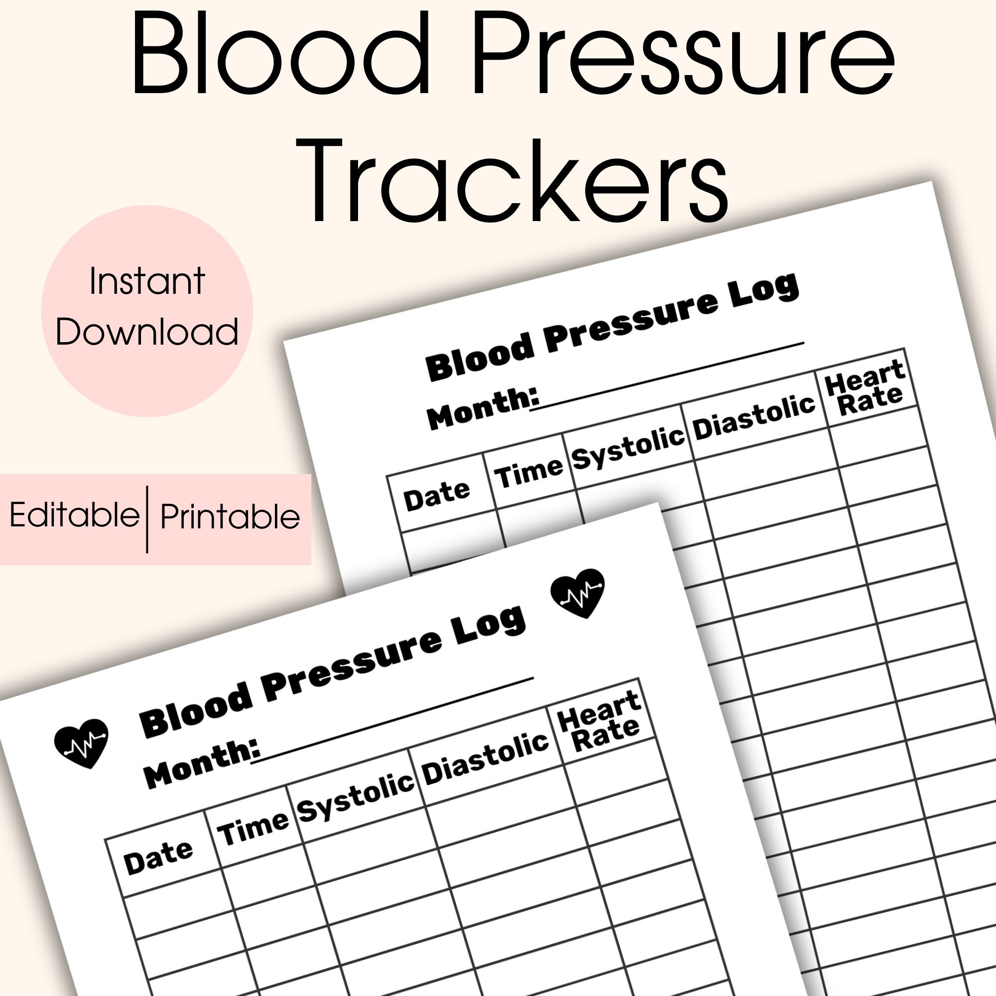 Large Print Blood Pressure Log - Il Fullxfull.5066065806 M8si 