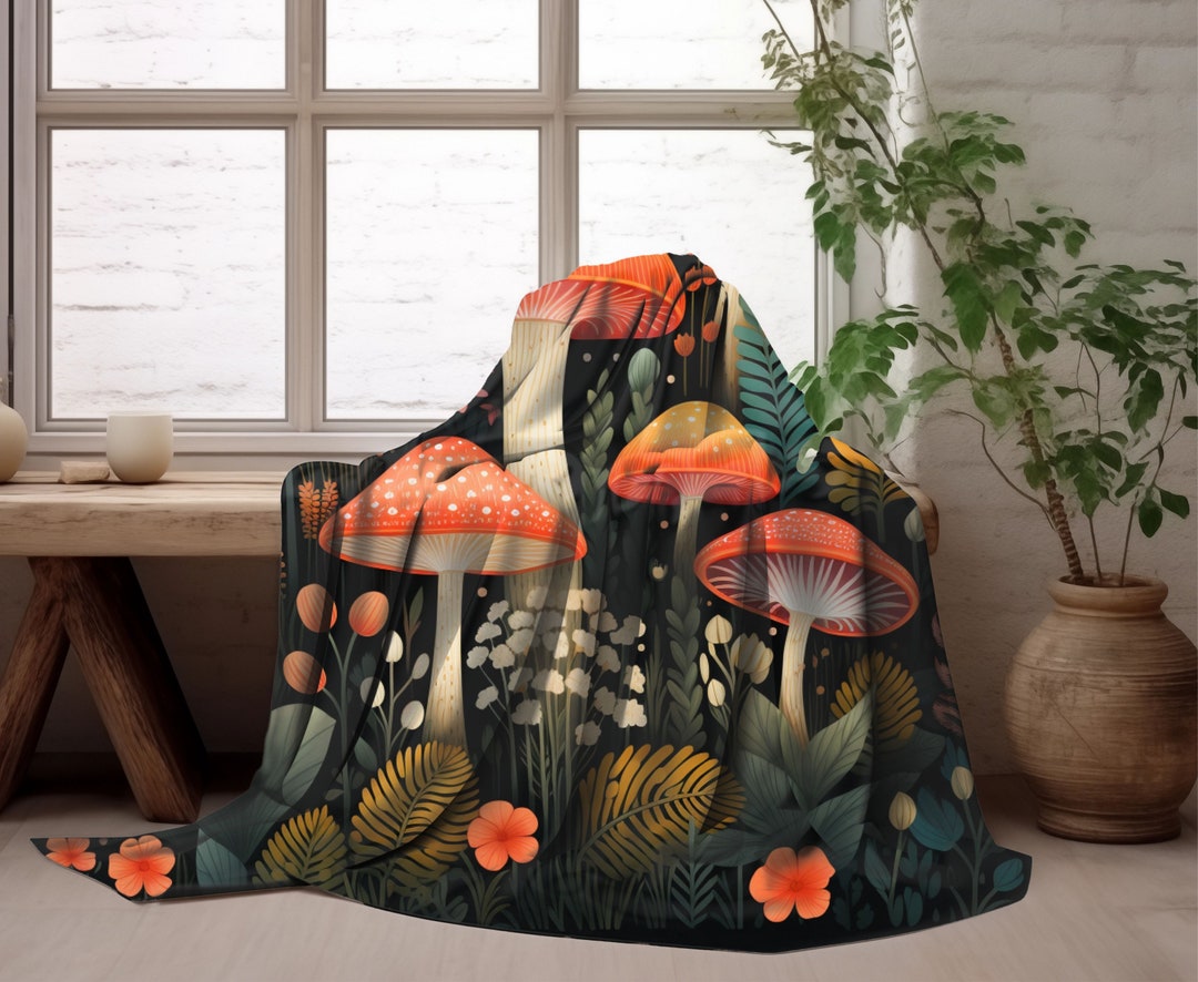 Mushroom Forest Haven Quilted Blanket NCU0PTT2370