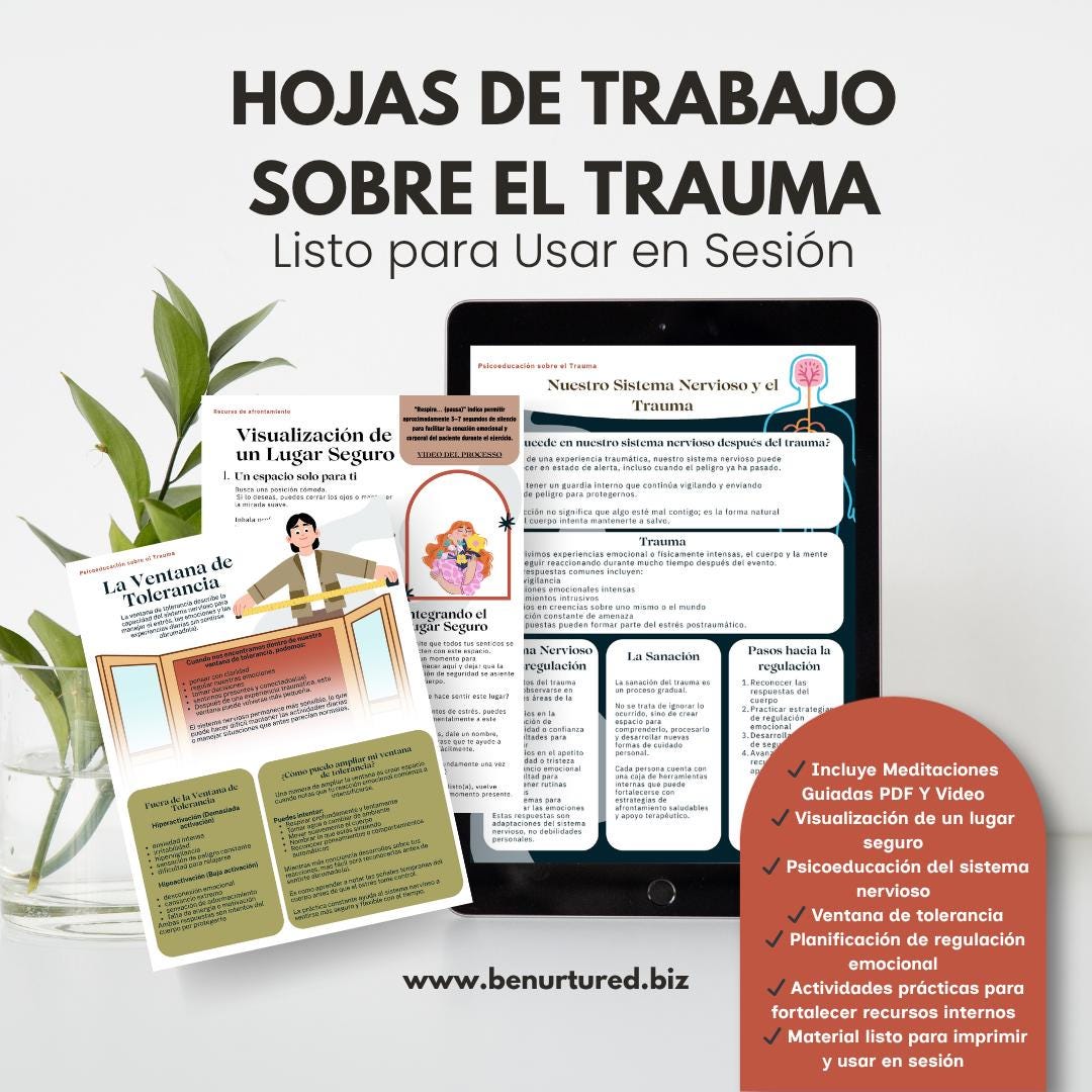 Trauma Informed Therapy Worksheets | Spanish Psychoeducation, Emotional ...