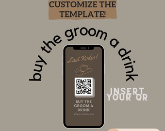 Buy The Groom A Drink Venmo| Social Media Post | QR Template | Bachelor | Wedding Template | QR Code | Groomsmen | Social Media Template