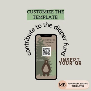 Contribute To The Diaper Fund Venmo | Social Media Post | QR Template | Baby | Baby Shower | QR Code | Diapers | Social Media Template