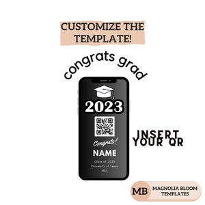 Congrats Grad Venmo | Social Media Post | QR Template | Grad | Graduation Party | QR Code | Graduation | Social Media Template