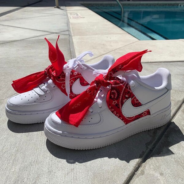 Custom Red Bandana AF1