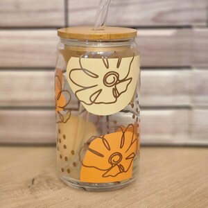 Boho flower glass cup, Boho flowers, glass cups, Flower gifts, Coffee cup