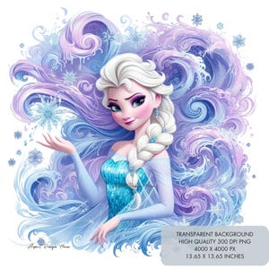 2 Elsa clipart png, splash en aquarel ontwerp voor sublimatie, 300 dpi hoge resolutie png, instant download, bevroren clipart png