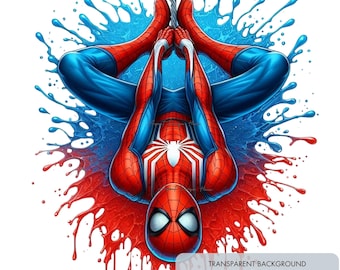 2 Spiderman PNG, Super hero PNG, High quality 300 dpi Sublimation Designs, Wall art prints, clipart, shirt design, Digital Instant Download