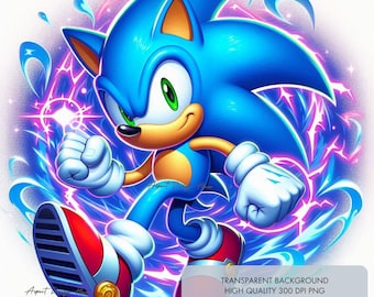 Sonic the Hedgehog-clipart: sublimatieontwerp, png (digitale download)