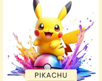 サーフィンピカチュウ 8K解像度 10K DPI PNG ポケモンコレクション