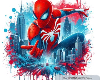 Spiderman PNG, Kids Cartoon Clipart, Sublimation Design (Digital Download)