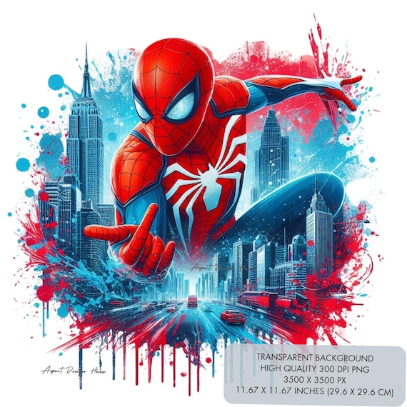 Spiderman PNG, Kids Cartoon Clipart, Sublimation Design (Digital Download)