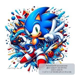 1 Sonic the Hedgehog PNG, super sonic gamer, High quality 300 dpi Sublimation Designs, clipart, shirt design, Digital Instant Download