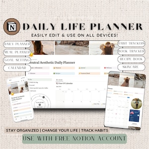 Notion Life Planner, Notion Template, Notion Planner, Notion Dashboard, Expense Tracker, Weight Loss Tracker, Teacher Planner, Notion Icons