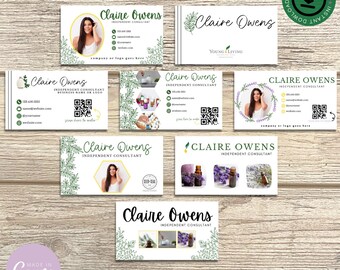 Unique Business Cards, Modern Business Cards, QR Code Card, Essential Oil Business Cards, Small Business Marketing, QR Code Business Card