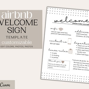 Airbnb Welcome Sign, Airbnb Template, Welcome Sign Airbnb, VRBO Template, Wifi Sign, Airbnb Check In, Airbnb Printable, Airbnb Welcome Book