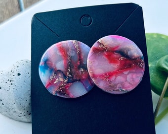 Space shimmer - | Polymer Clay Earrings | Handmade | Lightweight | Gift |