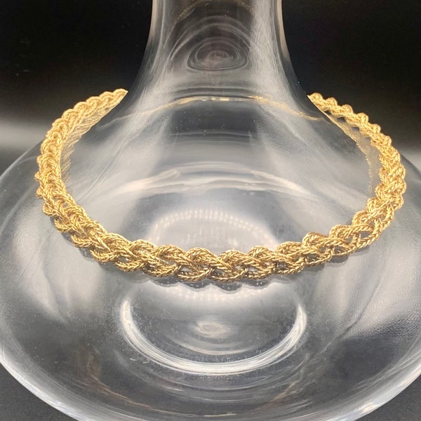 Spun mesh plait Necklace, Gold Plate, Vintage Jewellery, Like Christian Dior, birthday gift, Mother’s Day, Christmas gift.