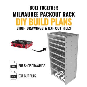 Bolted Milwaukee Packout Rack Plans – PDF Drawings & DXF Cut Files (Digital Download)