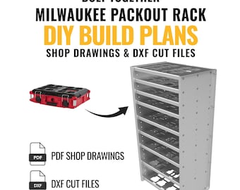Geboute Milwaukee Packout-rekplannen – pdf-tekeningen en DXF-bestanden (digitale download)
