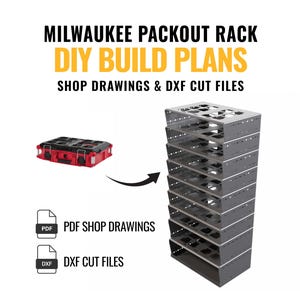 Welded Milwaukee Packout Rack Plans - PDF Drawings & DXF Cut Files (Digital Download)