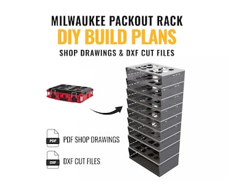 Gelaste Milwaukee Packout-rekplannen - pdf-tekeningen en DXF-bestanden (digitale download)