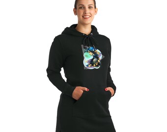 Graphic - Artsy Streeter Hoodie Dress, Street Art lover gift, Cute Hoodie Dress, Hoodie Dress Lover Gift, Art Aesthetic, Unique gift ideas