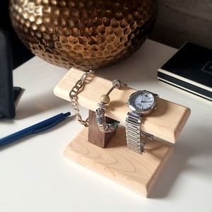 Walnut & maple watch/bracelet stand.