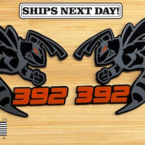 392 Hornet Badges Emblem BEE (2) Orange Eye BADGES Fender Angry  Aggressive