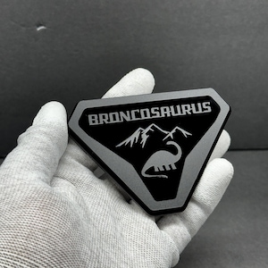 2x Car Fender Broncosaurus Car Emblem Badge Logo Ford Bronco Matte Black on Black Truck Offroad 4x4 SUV Truck Car-Safe Adhesive Easy Install