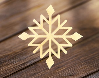 Snowflake Ornament Christmas Tree Toy Winter Decor Noah Holiday Gift DIY Wood, wooden snowflake shape Pattern Custom size