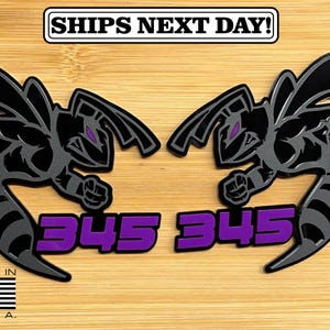 345 Hornet Badges Emblem BEE (2) Purple Eye BADGES Fender Angry  Aggressive