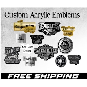 Custom Car Badge Engraved Acrylic Car Emblem Your Logo, Design, Business Logo, Customized Text Name! With Car-Safe Adhesive Easy Install!