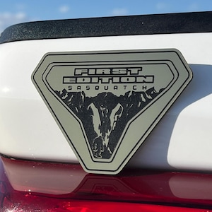2x Fender First Edition Sasquatch Engraved Car Emblem Badge Logo Ford Bronco Truck Sport Offroad 4x4 SUV Truck CarSafe Adhesive Easy Install