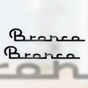 2x Fender Car Emblem Tailgate Badge Retro Script Logo for Ford Bronco Truck Sport Offroad 4x4 SUV Truck w/ Car-Safe Adhesive Easy Install!