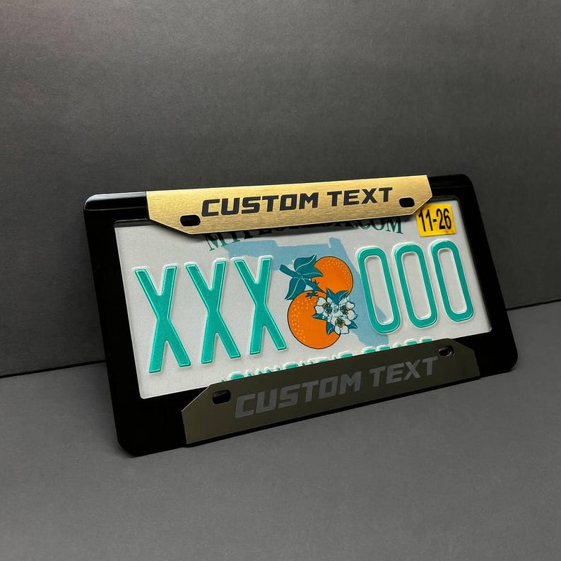 Custom Car License Plate Frame Laser Cut Multicolor Engraved ...