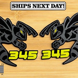 345 Hornet Badges Emblem BEE (2) Yellow Eye BADGES Fender Angry  Aggressive