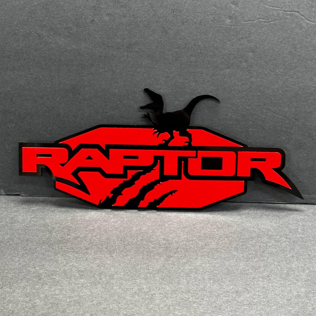 Custom Text Jurassic Raptor Dino 3D Car Emblem – Multicolor Acrylic Car ...
