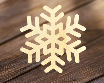 Snowflake Ornament Christmas Tree Toy Winter Decor Noah Holiday Gift DIY Wood, wooden snowflake shape Pattern Custom size