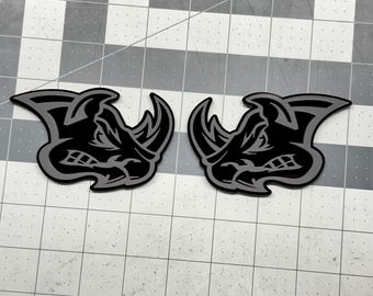 2x Emblemat samochodowy Fender Angry Rhino, niestandardowy, MULRICOLOR, odznaka Ram Truck, logo, odznaka Sport Offroad 4x4 SUV, bezpieczny dla samochodu, łatwy w montażu!