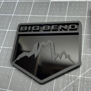 2x Fender Big Bend Custom Emblem Badge Logo for Ford Bronco M-Black / Black Truck Sport Offroad 4x4 SUV Truck Car-Safe Adhesive Easy Install