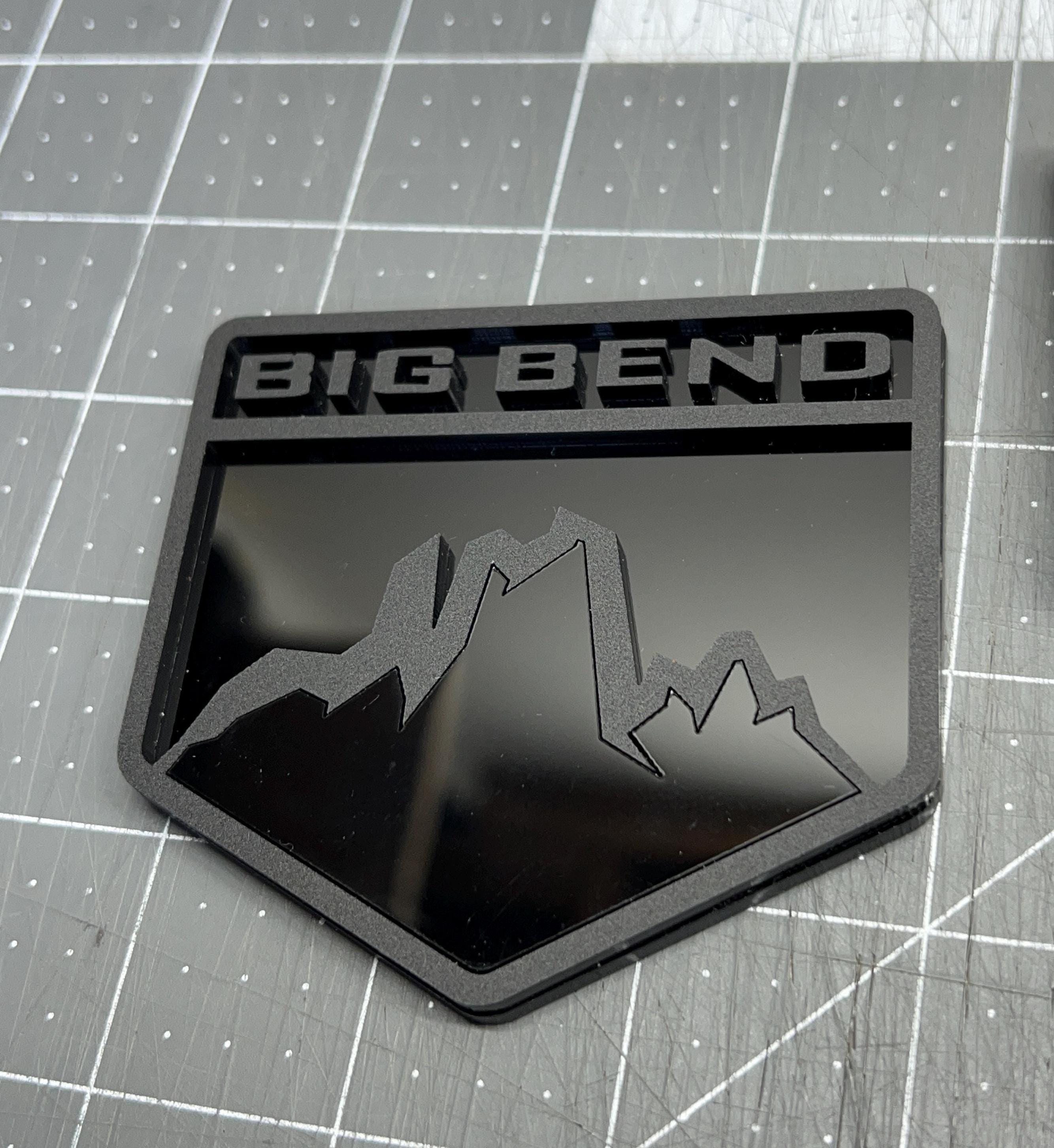 2x Fender Big Bend Custom Emblem Badge Logo for Ford Bronco M-Black / Black Truck Sport Offroad 4x4 SUV Truck Car-Safe Adhesive Easy Install
