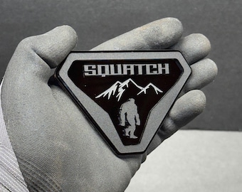 2x Car Fender Emblem Sasquatch Big Foot Car Badge Logo Ford Bronco Matte Black / Black Truck Offroad 4x4 SUV Car Safe Adhesive Easy Install