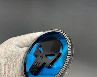 Custom Skull Rated Engraved Car Emblem Badge FENDER Acrylic Double Layer MULTICOLOR |2 Badges| Car-Safe Adhesive Easy Install