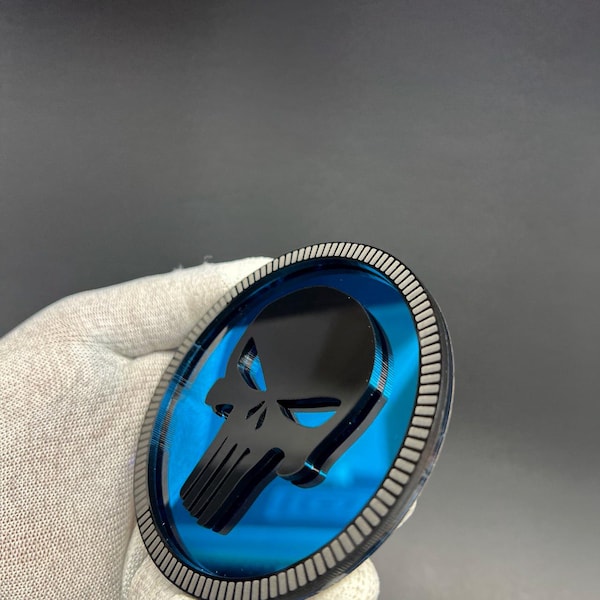 Benutzerdefinierte Schädel Gravur Auto Emblem Abzeichen FENDER Acryl Doppelschicht MULTICOLOR |2 Abzeichen| Car-Safe-Kleber einfach zu installieren
