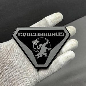 2x Car Fender Emblem Crocosaurus Alligator Car Badge for Ford Bronco Matte Black /Black Offroad 4x4 SUV Truck Car-Safe Adhesive Easy Install