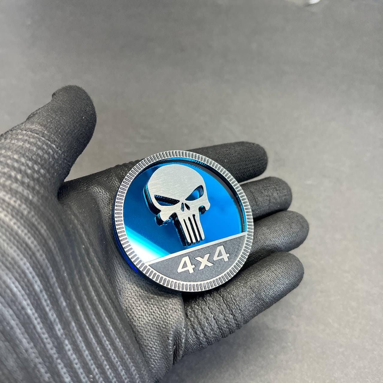 Custom Skull Rated Engraved Car Emblem Badge Acrylic Double Layer ...