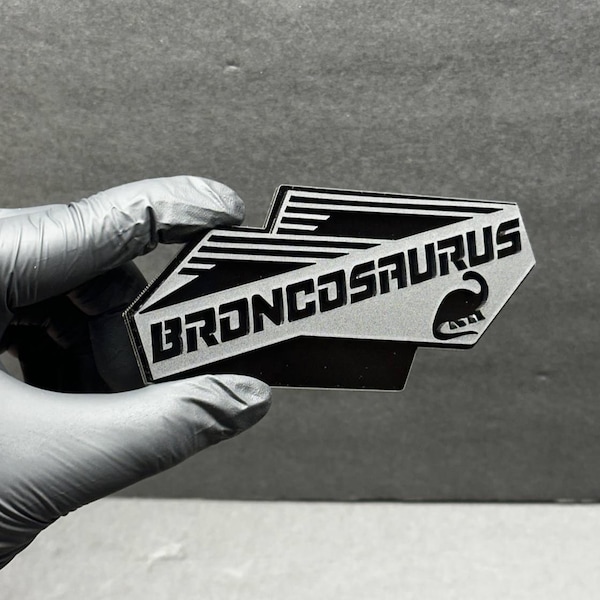 2x Car Fender Emblem Broncosaurus Car Badge Wild Logo for Ford Bronco Matte Black/Black Truck 4x4 SUV Truck Car-Safe Adhesive Easy Install