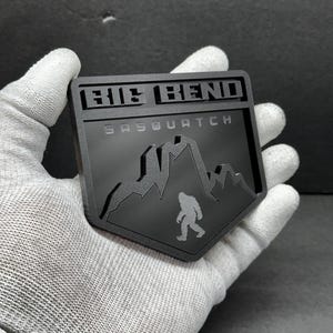 2x Fender Big Bend Sasquatch Custom Emblem Badge Logo for Ford Bronco M-Black/Black Sport Offroad 4x4 SUV Truck Car-Safe AdhesiveEasyInstall