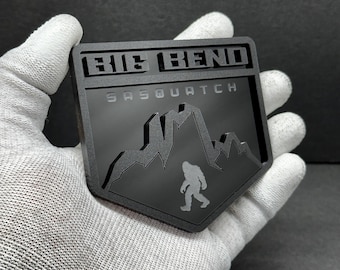 2x Fender Big Bend Sasquatch Custom Emblem Badge Logo M-Black/Black Sport Offroad 4x4 SUV Truck Car-Safe Adhesive Easy Install
