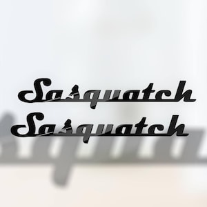 2x Fender Car Emblem Sasquatch Badge Classic Script Logo for Ford Bronco Truck Sport Offroad 4x4 SUV Truck w/ Car-Safe Adhesive Easy Install